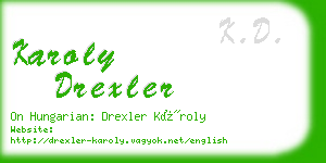 karoly drexler business card